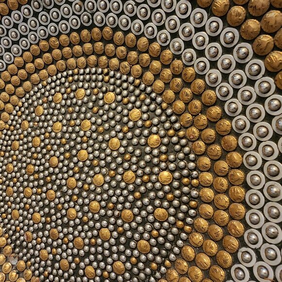 KIM SEYBERT BRASS AND NICKEL DECORATIVE BOWL 14" - Picture 2 of 4